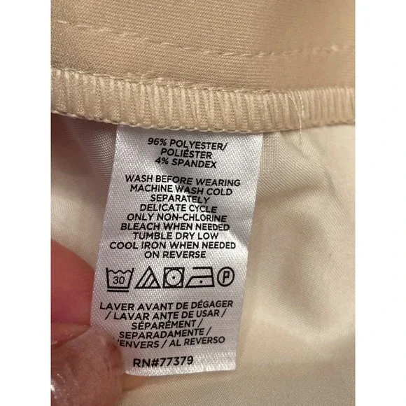 Ann Taylor Kate Women's Faux Suede Wide Leg Pants Cream High Rise Size XL - Picture 13 of 14